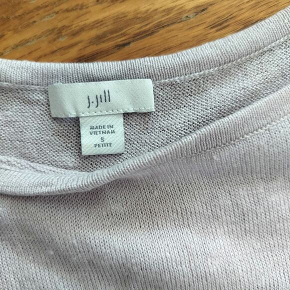 J Jill Size SP PS Small Petite Linen Modal Sweater Lavender Boat Neck - Picture 3 of 5